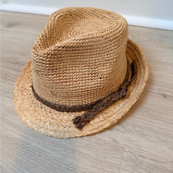 Scala Pronto Raffia Straw Fedora Hat with Braided Band - Picture 2 of 9